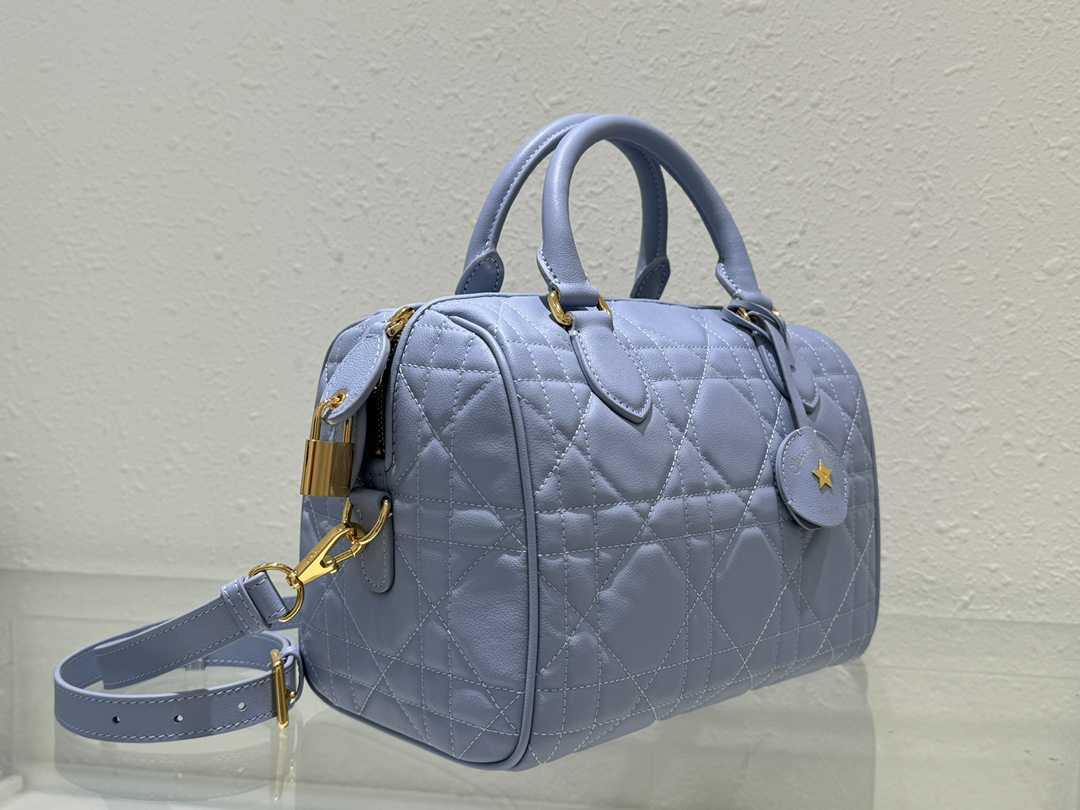 Dior Groove 25 Bag Pale Blue Macrocannage Calfskin